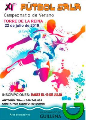 Abierto el plazo de inscripción para el XI Campeonato de Fútbol Sala de Torre de la Reina