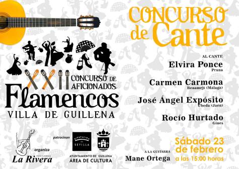 22 y 23 de febrero, segunda y tercera eliminatoria del XXII Concurso Flamenco Villa de Guillena