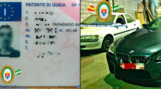 Carnet de conducir italiano falso intervenido. / El Correo 