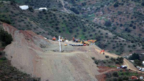 Imagen panorámica de los trabajos de excavación del túnel de Totalán. Foto: E.P.