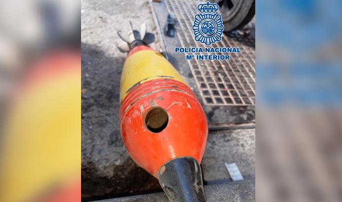 Imagen de la granada de mortero encontrada. / El Correo