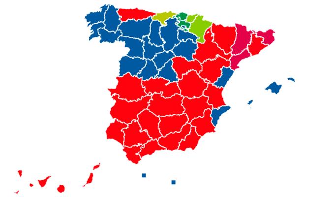 Mapa con la distribución de voto. / El Correo