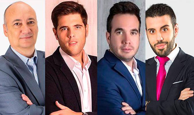 Cuatro expertos en ‘trading’, Joaquín Cabello, Fran Brenes, Rafa Matute y Gonzalo Cañete, participan en la jornada. / El Correo