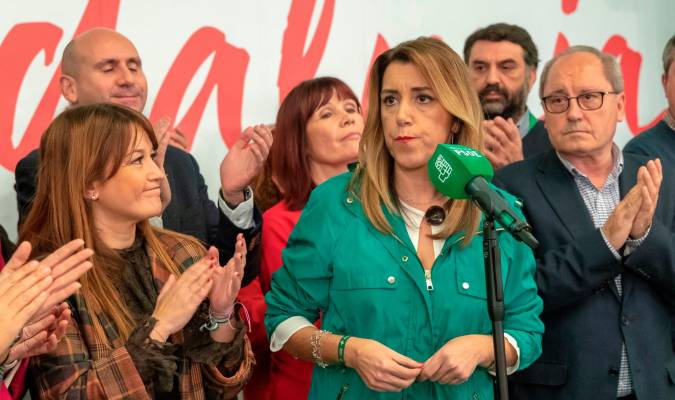 Susana Díaz, tras conocerse los resultados electorales. / EFE