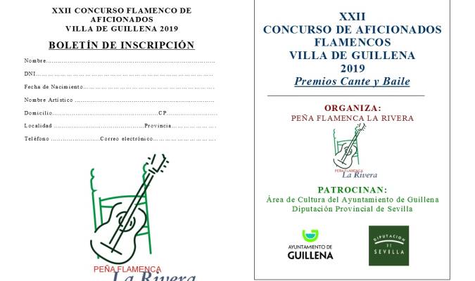 XXII concurso de aficionados flamencos villa de Guillena que repartirá 5.000 euros en premios en cante y baile