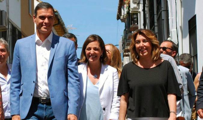Pedro Sánchez y Susana Díaz en la campaña por las municipales. / El Correo