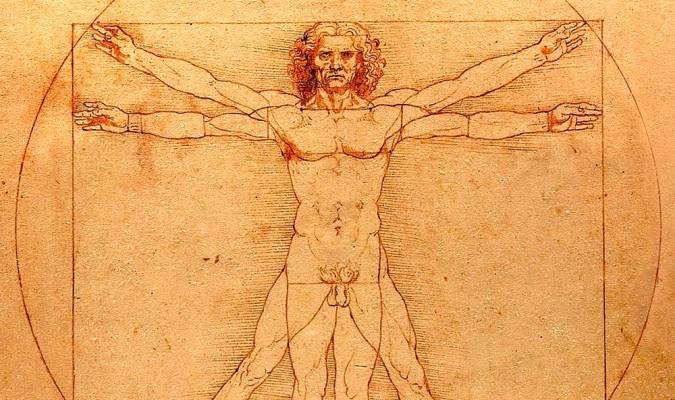 El Hombre de Vitruvio de Leonardo Da Vinci.