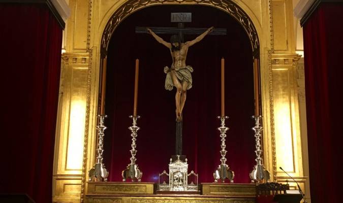 Imagen del Cristo de la Buena Muerte tras su intervención por Pedro Manzano. 