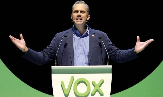 Javier Ortega Smith, secretario general de Vox, en Vistalegre. / EFE