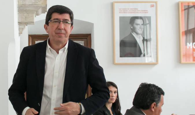 El candidato a la Presidencia de la Junta por Ciudadanos, Juan Marín