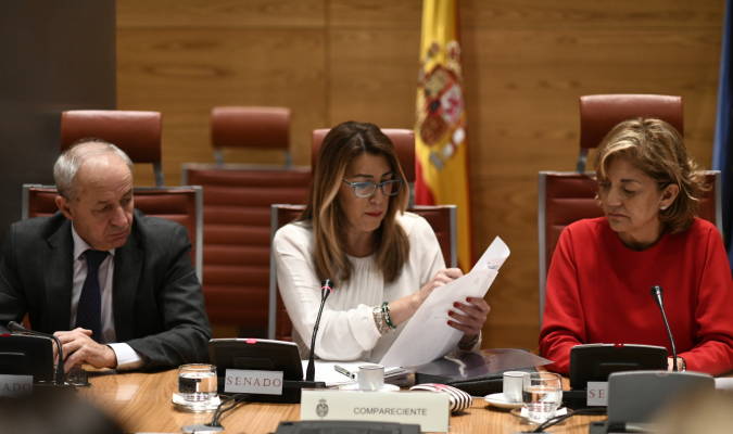 Susana Díaz durante la comparecencia en el Senado. / E.P.