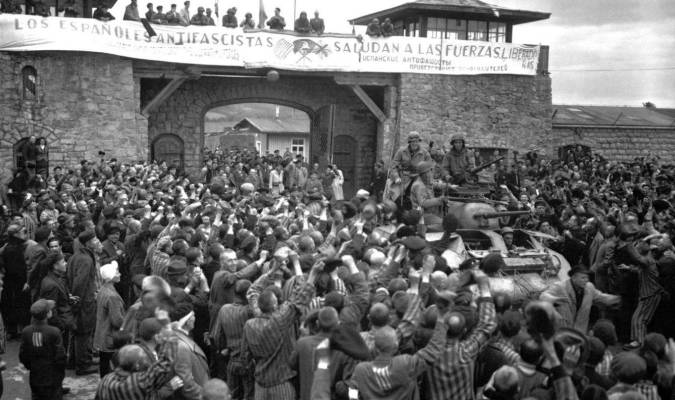 El campo de Mauthausen, el día de su liberación. / Wikimedia