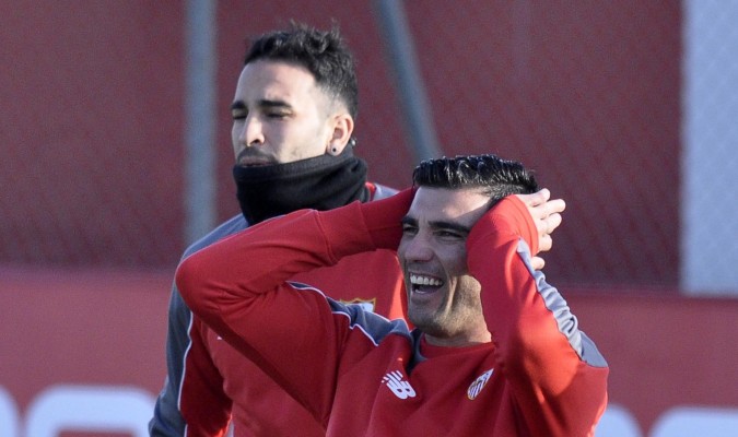 Reyes sonríe durante un entrenamiento reciente. / M. Gómez