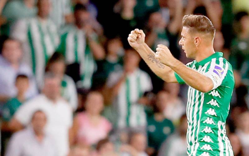 Joaquín celebra el gol del empate ante el Getafe en la última jornada de liga. / EFE