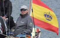 El rey emérito, Juan Carlos I, la semana pasada en Sanxenxo, Pontevedra, este jueves. EFE/ Lavandeira Jr