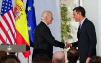 El presidente de Estados Unidos, Joe Biden, y el presidente del gobierno de España Pedro Sánchez. EFE / Ballesteros