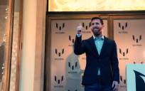 Messi durante la presentación de la colección de ropa que lleva su nombre. / EFE