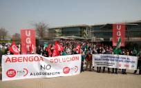 Manifestación de los trabajadores de Abengoa./ Fotografía de Europa press.