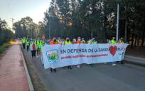 Segunda etapa de las ‘Marchas en defensa de la atención primaria y la recuperación de la sanidad pública’, que ha discurrido hoy entre El Priorato y Peñaflor (Foto: IU Lora del Río).