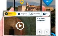 La aplicación CultuAR manejada para visitar en Granada la Alhambra combinando realidad aumentada e información.