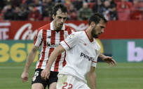 Imagen del partido entre el Sevilla FC y el Athletic Club la temporada pasada en el Sánchez-Pizjuán. Manuel Gómez