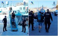 La Policía española y el Servicio de Vigilancia Aduanera han interceptado en el Atlántico un velero que se dirigía a Canarias cargado con un alijo de 2.500 kilos de cocaína y han detenido a sus cuatro tripulantes, tres ciudadanos colombianos y uno francés. EFE/Agencia Tributaria y Policía Nacional.