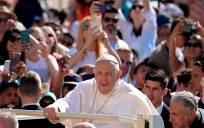 El papa Francisco durante la audiencia de este miércoles en el Vaticano. EFE/EPA/ETTORE FERRARI