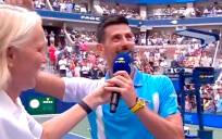 Djokovic cantando la famosa canción de Beastie Boys. 