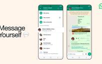 WhatsApp anuncia una nueva función: enviar mensajes a uno mismo