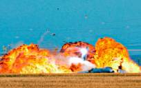Bola de fuego del momento del impacto del A400M. / Fotos: Manuel Vilela (Europa Press)