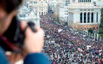 Una manifestación del 8M en Madrid en una imagen de archivo. / EFE