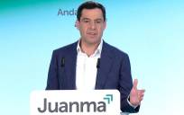 El presidente del PP-A, Juanma Moreno, interviene ante la Junta Directiva Autonómica de su partido, este viernes en Sevilla. / E.P.