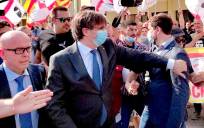 El expresidente de la Generalitat, Carles Puigdemont, llega al Tribunal de Apelación de Sassari (Italia) para declarar.