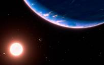 Concepción artística del exoplaneta GJ 9827d, el más pequeño en cuya atmósfera se ha detectado vapor de agua. Credito: NASA, ESA, Leah Hustak y Ralf Crawford