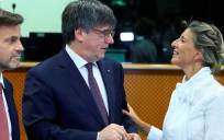 Yolanda Díaz y Puigdemont en Bruselas entre besos y risitas