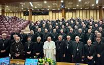 El papa Francisco recibió este martes en el Vaticano a los obispos de la Conferencia Episcopal Española (CEE). EFE