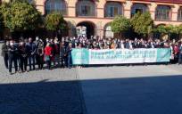 Protesta en San Telmo en defensa de la sanidad pública
