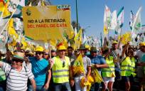 Imagen de la manifestación que ha recorrido Sevilla este martes.