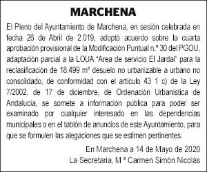 18-05-20 | Edicto Ayuntamiento de Marchena