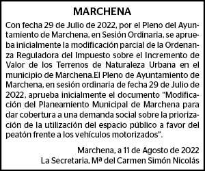 17-08-22 | Edicto del Ayuntamiento de Marchena