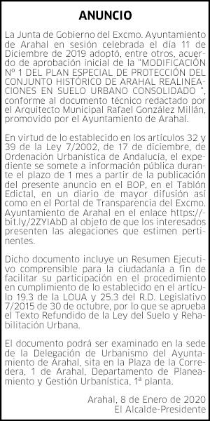 21-01-20 | Edicto Ayuntamiento de Arahal