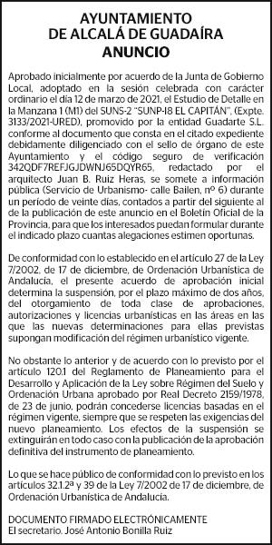 07-04-2021 | Edicto del Ayuntamiento de Alcalá de Guadaira
