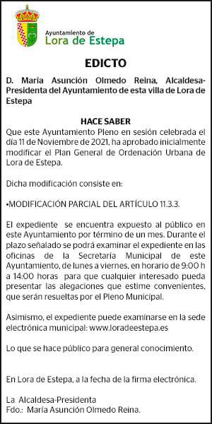20-11-21 | Edicto Ayuntamiento Lora de Estepa