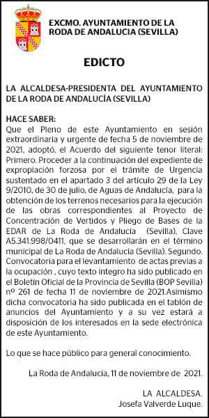 12-11-21 | Edicto Ayuntamiento de La Roda de Andalucía
