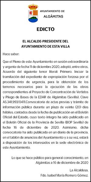 16-12-20 | Edicto Ayuntamiento de Algámitas