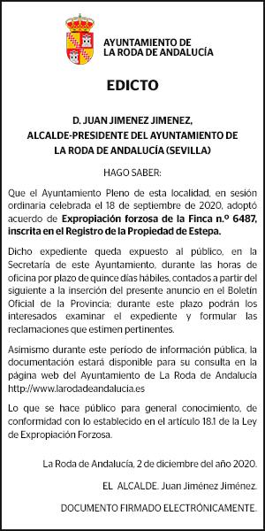 21-12-20 | Edicto Ayuntamiento de La Roda de Andalucía