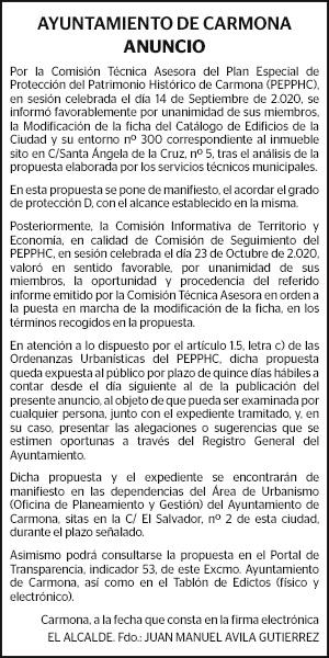 20-01-21 | Edicto Ayuntamiento de Carmona
