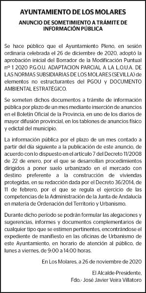 24-12-20 | Edicto Ayuntamiento de Los Molares