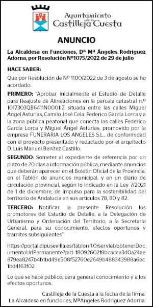 11-08-22 | Edicto del Ayuntamiento de Castilleja de la Cuesta 