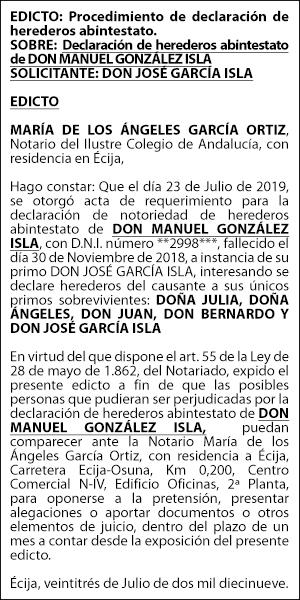 02-08-19 | Edicto Notaría María de los Ángeles García